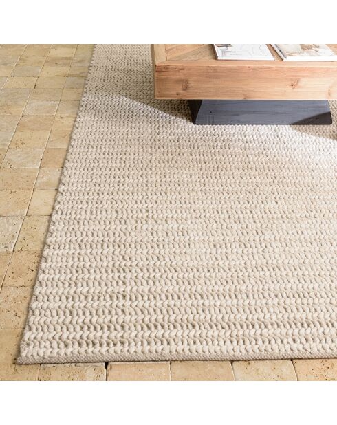 Tapis en Laine tissée Quentin beige - 230x160 cm