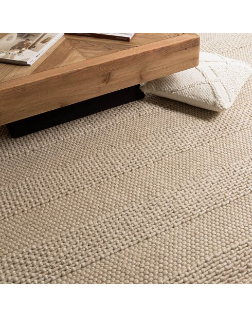 Tapis en Laine tissée Quentin beige - 230x160 cm