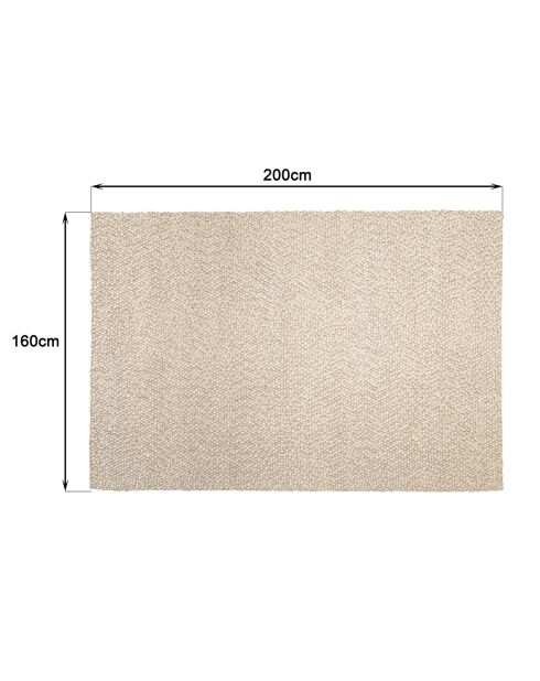 Tapis en Laine bouclée Quentin beige - 230x160 cm