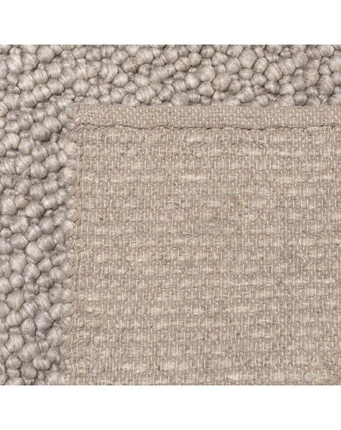 Tapis rectangulaire en Laine bouclée Quentin taupe - 230x160 cm