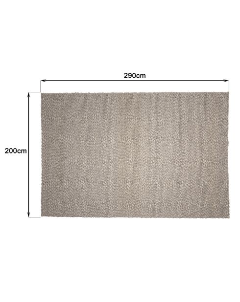 Tapis en Laine bouclée Quentin taupe - 290x200 cm