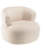 Fauteuil en tissu bouclette assise arrondie écru - 85x83x74 cm