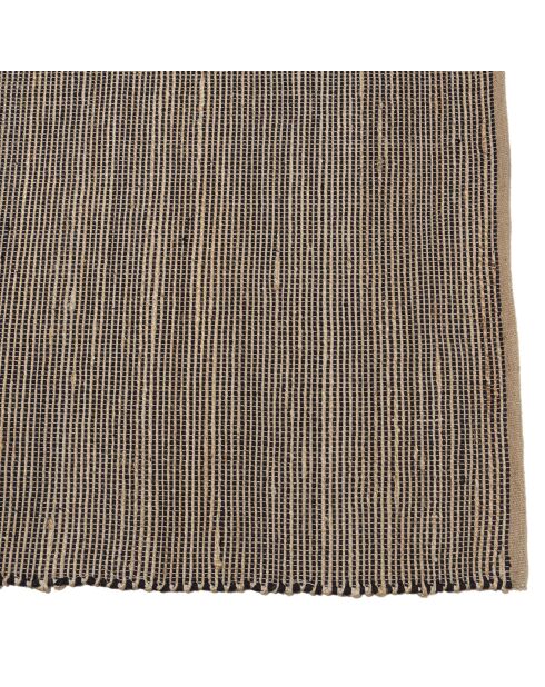 Tapis en Jute & Coton Quentin sable/noir - 290x200 cm