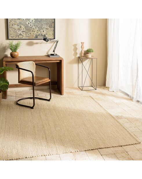 Tapis en Jute & Coton Quentin beige - 290x200 cm