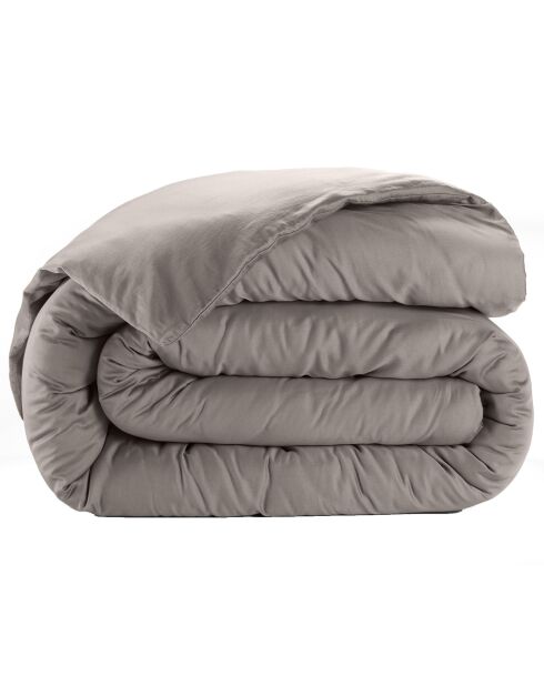 Housse de couette satin de coton lavé  grise