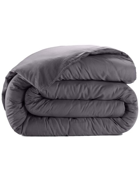 Housse de couette satin de coton lavé  grise