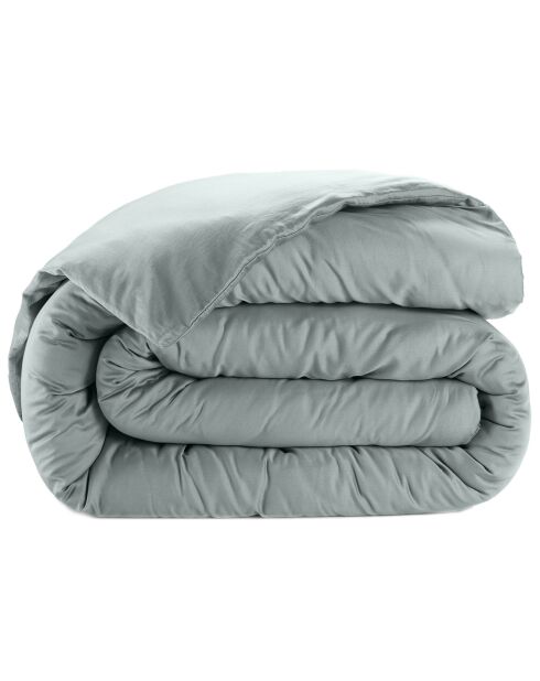 Housse de couette satin de coton lavé  verte