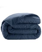 Housse de couette satin de coton lavé  bleue