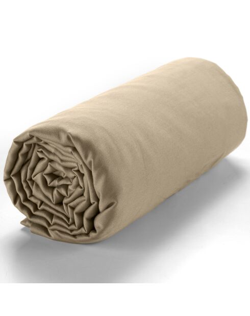 Drap housse satin de coton lavé bonnet 30 cm beige