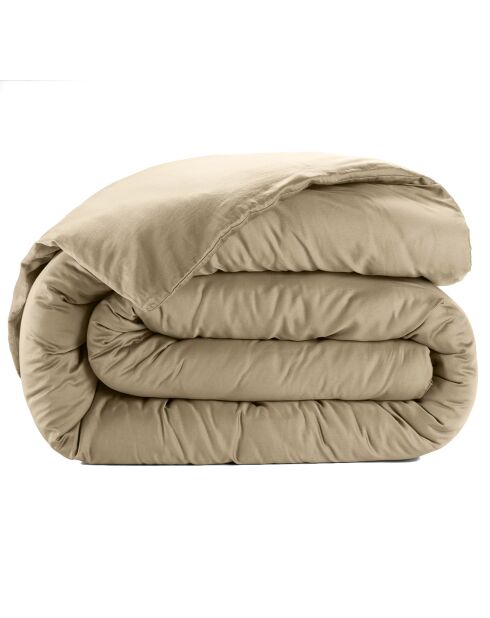 Housse de couette satin de coton lavé  beige