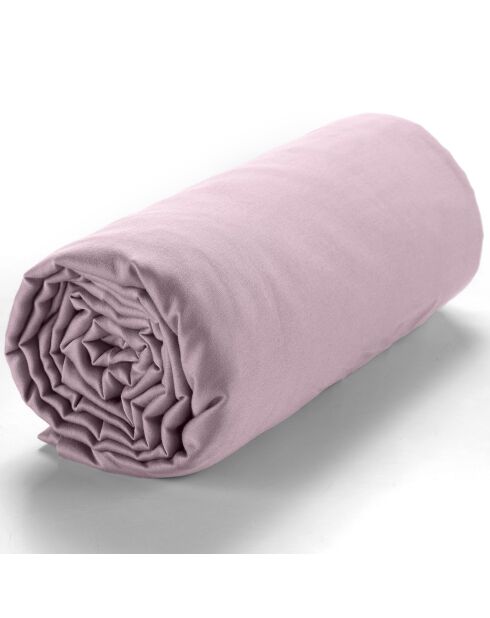 Drap housse satin de coton lavé bonnet 30 cm violet