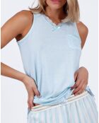 Canotta pigiama e pantaloncini blu