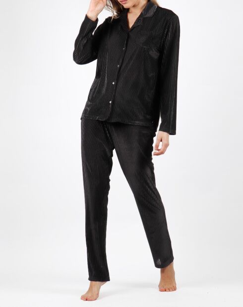 Pyjama T-Shirt Manches Longues & Pantalon noir