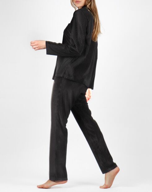 Pyjama T-Shirt Manches Longues & Pantalon noir