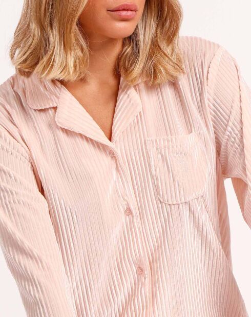 Pyjama T-Shirt Manches Longues & Pantalon rose