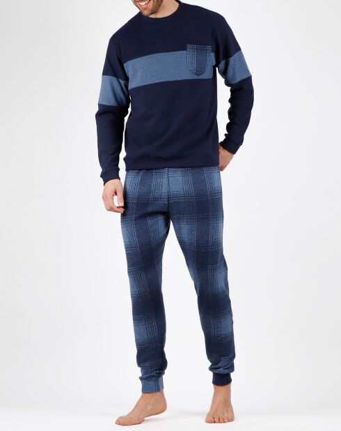 Pyjama T-Shirt Manches Longues & Pantalon bleu