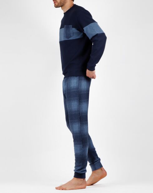 Pyjama T-Shirt Manches Longues & Pantalon bleu