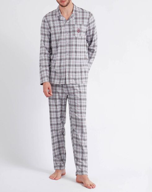 Pyjama-Shirt mit langen Ärmeln und grauer Hose
