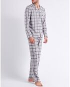 Pyjama-Shirt mit langen Ärmeln und grauer Hose