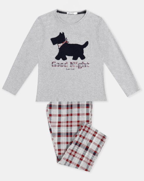 Pyjama T-Shirt Manches Longues & Pantalon jasper gris
