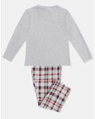 Pijama, camiseta de manga larga y pantalones de jaspe gris