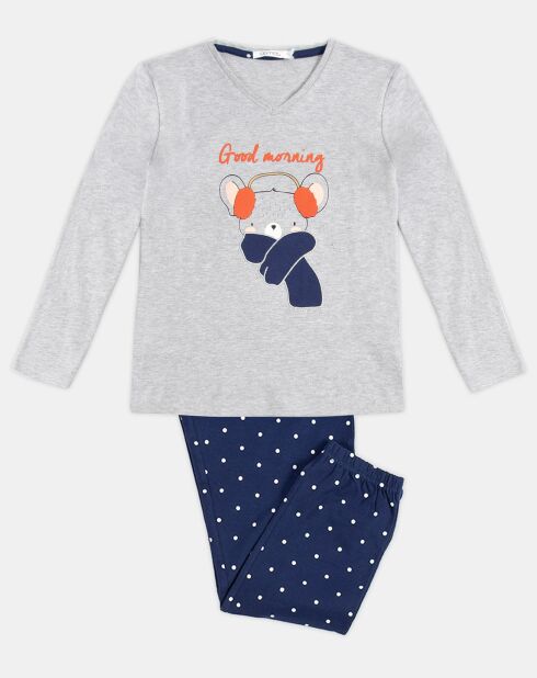 Pyjama T-Shirt Manches Longues & Pantalon jasper gris