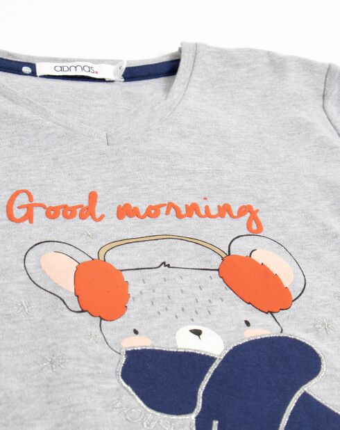 Pyjama T-Shirt Manches Longues & Pantalon jasper gris