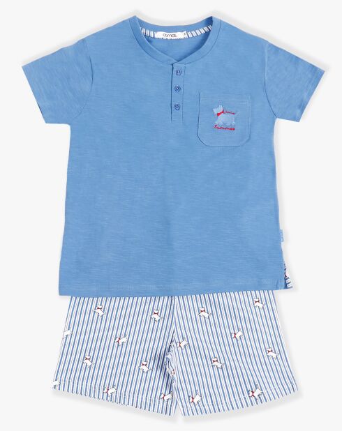 Pyjama T-Shirt & Short bleu