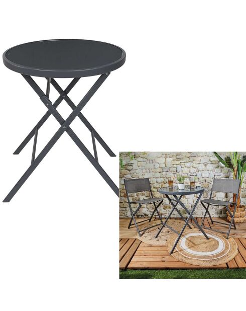 Table Elba grise - 60x71x60 cm