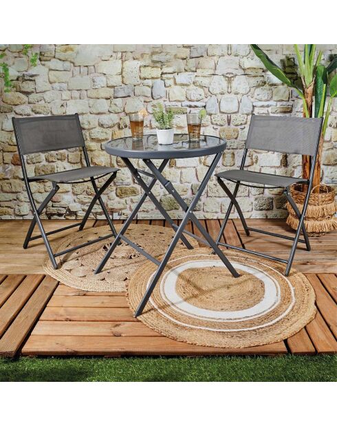 Table Elba grise - 60x71x60 cm