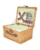 Panier de pique-nique 4 personnes marron - 37.5x19x29 cm
