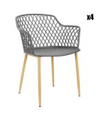 4 Fauteuils Malaga gris - 54.1x80x62.2 cm