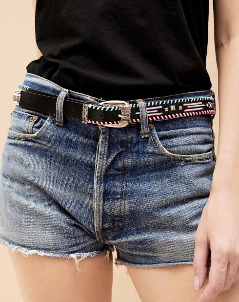 Ceinture en Cuir Dinka noire