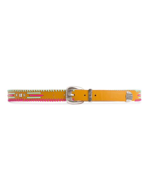 Ceinture en Cuir Dinka ocre