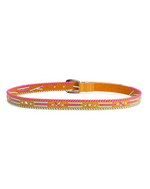 Ceinture en Cuir Dinka ocre
