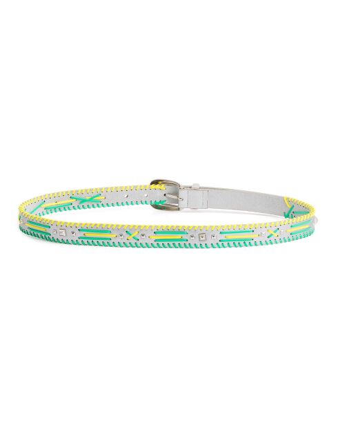 Ceinture en Cuir Dinka argentée