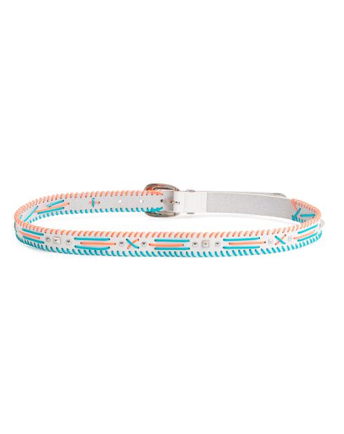 Ceinture en Cuir Dinka blanche