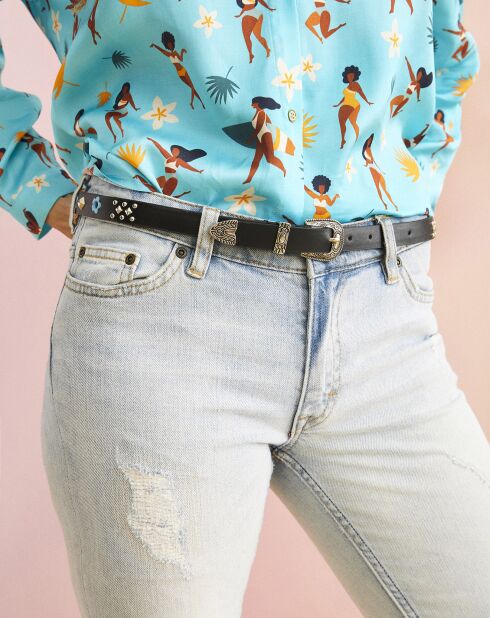 Ceinture en Cuir Discopop noire