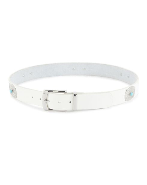 Ceinture en Cuir Kishi blanche