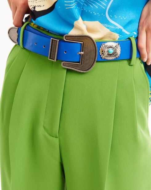Ceinture en Cuir Kishi bleue