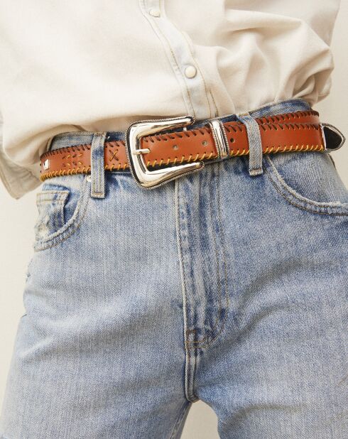 Ceinture tressée Renaldo marron