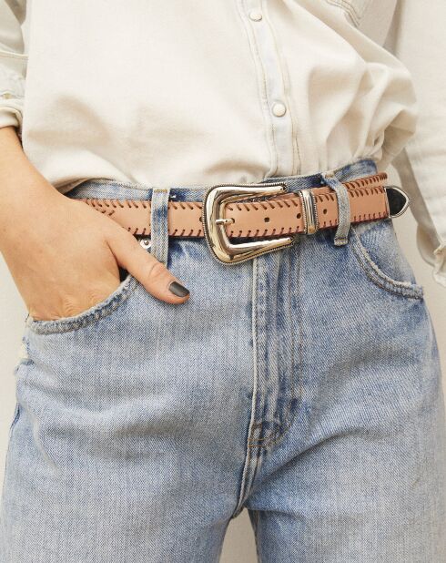 Ceinture tressée Renaldo rose