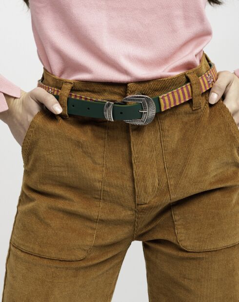 Ceinture en Cuir Sayulita verte