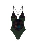 Maillot de bain 1 pièce Anastasia noir/vert