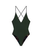 Maillot de bain 1 pièce Anastasia noir/vert