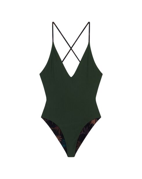 Maillot de bain 1 pièce Anastasia noir/vert
