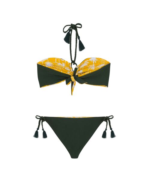 Maillot de bain 2 pièces Flame jaune/vert