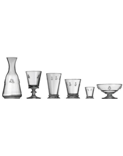 4 Verres à pied Abeilles transparents - 24 cl