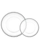 6 Assiettes plates Perloa transparentes - D.26.5 cm