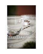 6 Tasses à café + soucoupes Perloa transparentes